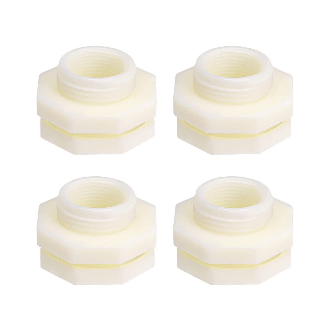 Tool Parts and Accessories ABS Bulkhead Tank Fitting Adapter for Water Tanks Ponds G3/4 Female 4Pcs (#CN-140824-01428)