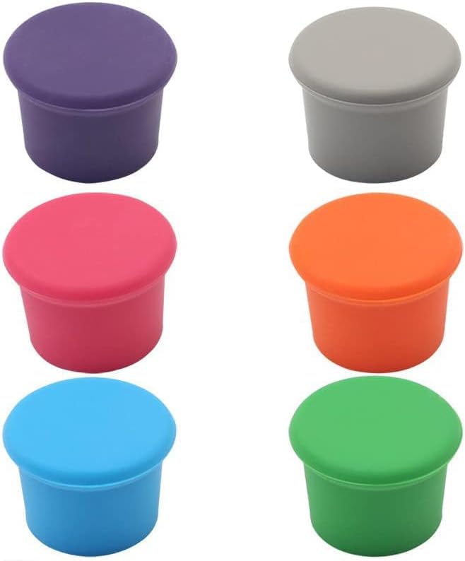 Miniatura 1 de Tapones de silicona reutilizables para vino y cerveza, sellado hermético, fácil de usar y limpiar (surtido, 6)