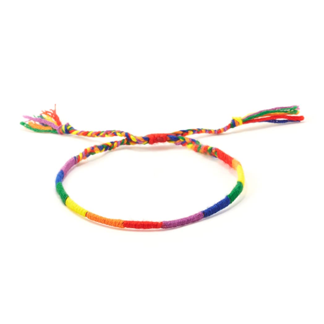 Suxdlan Br21y0075-7 Lgbt Rainbow Pride Bracelet Woven Adjustable Wristband For Friendship