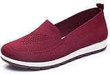 SPATI Women's Flying Knitting Flat Shoes Fashion Leisure Walking Shoes Comfort Ladies Loafers Breath