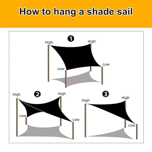 Voile d'ombrage résistant aux UV auvent de protection solaire 2,5 x 2,5 m - 8