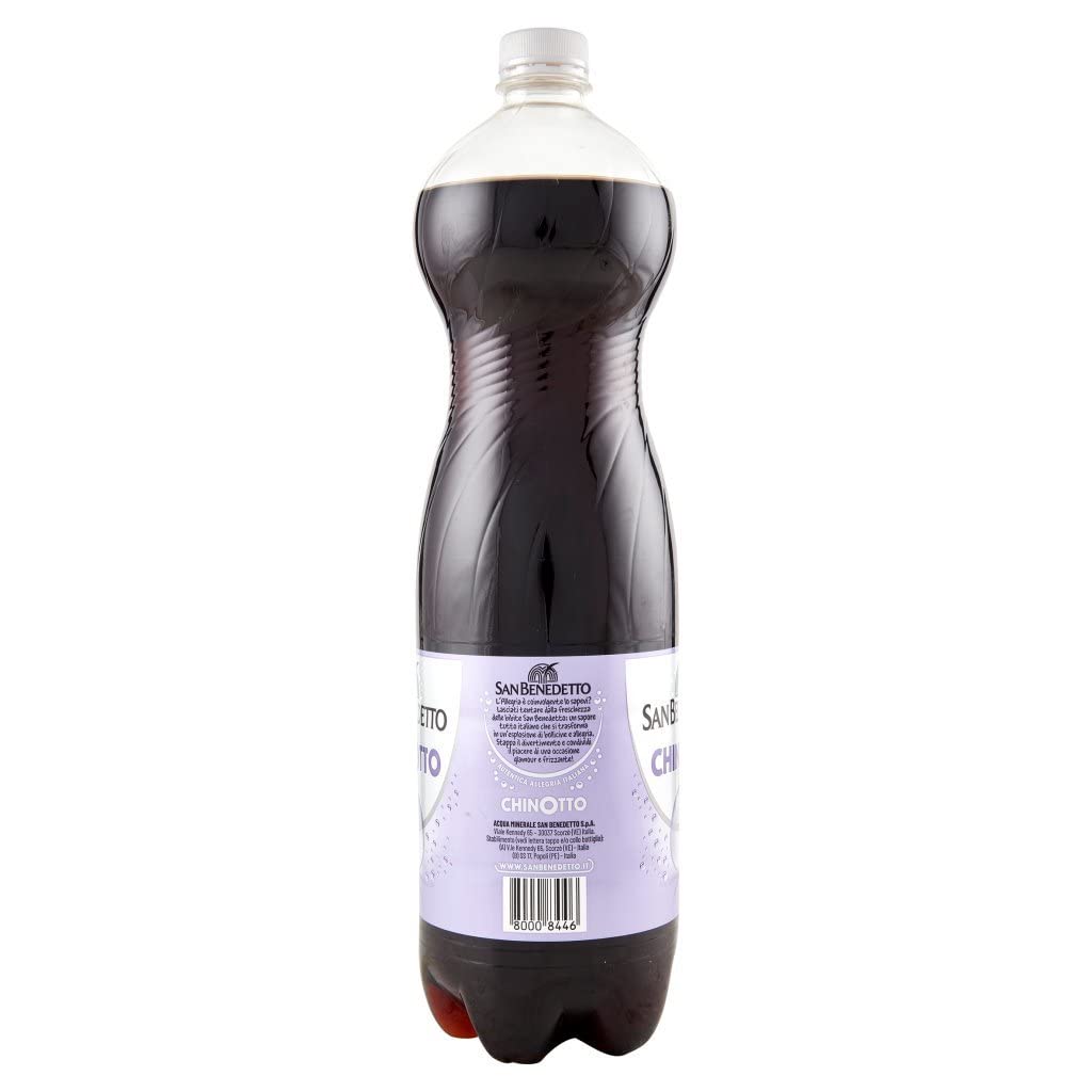 12 bebidas carbonatadas San Benedetto Chinotto, refrescos no alcohólicos, botellas de PET desechables de 1,5 litros + lata de 400 g