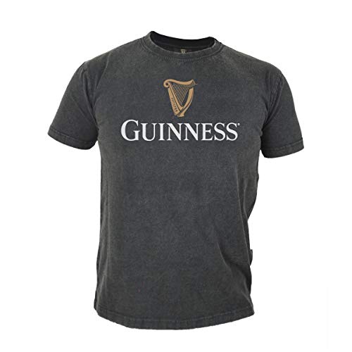 Guinness - Camiseta con etiqueta de la marca envejecida. - negro - Small