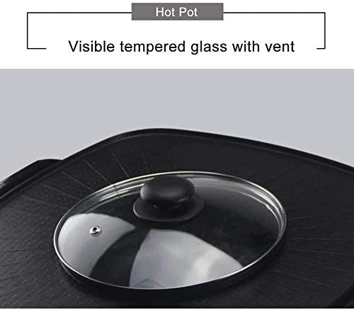 Shelzi BBQ Hot Pot Non-Stick Pan Full-Function Powerful Stove Grill Double Burner Smokeless Round Baking Electric Multi-Function Pot Kitchen and... - Image 5