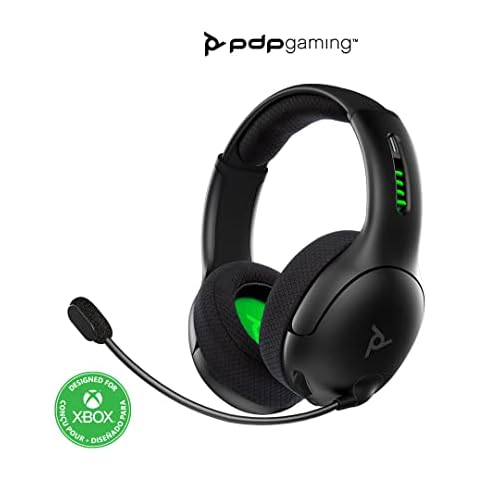 PDP Gaming LVL50 Wireless Headset with Mic for Xbox One, Series X|S - PC, Laptop Compatible - Noise Cancelling Microphone, Bass Boost, Lightweight, Soft Comfort Over Ear Headphones - Black Cover