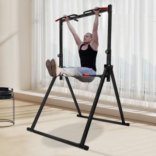 Opvouwbaar Power Tower driehoekig pull-up station, trainingsbaren, draagvermogen 200 kg, optrekstang, vrijstaand, in hoogte verstelbaar, multifunctioneel fitness-trainingsapparaat - Afbeelding 4