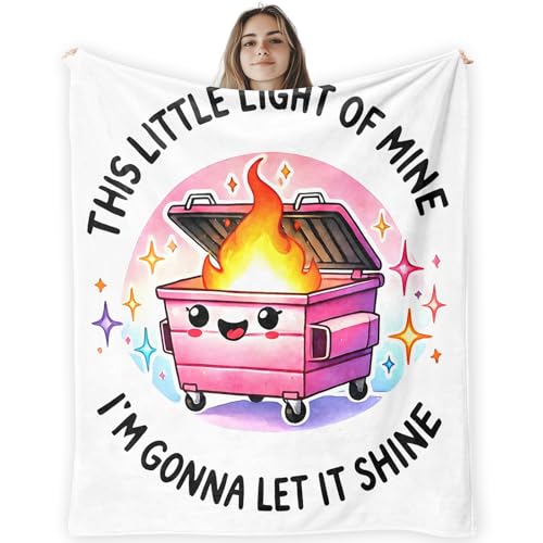 CosxHabitat Funny Pink Dumpster Fire Throw Blanket,Funny Gifts for Women