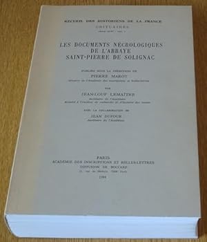 Paperback Les Documents Necrologiques de l'Abbaye Saint-Pierre de Solignac [French] Book