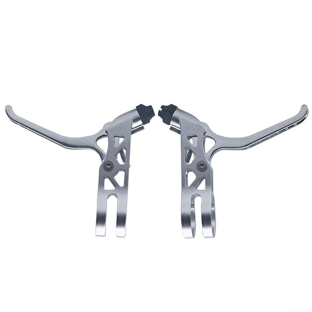 Palancas de freno CNC con diseño hueco ligero para manillar de 22,2 mm par plata