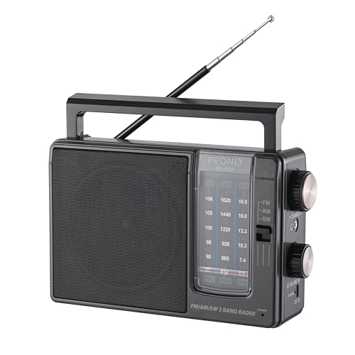 Radio portátil AM FM SW con antena telescópica y altavoz grande