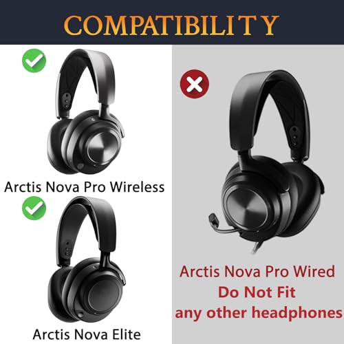 Image of SOULWIT Mesh Fabric Replacement Earpads for Steelseries Arctis Nova Pro Wireless /Arctis Nova Elite Headphones, Ear Pads Cushions with High-Density Noise Isolation Foam, Added Thickness - Burgundy
