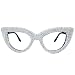 mincl Oversized Cat Eye Rhinestone Reading Glasses Diamond Reading Glasses for Women Stylish bling Magnifying Blue Light Readers (back, 3, x)