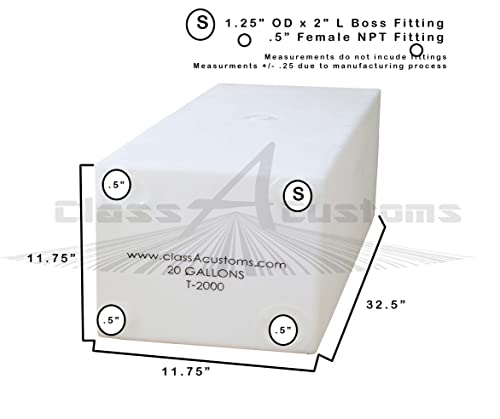 Class A Customs | T-2000-Sp | One (1) Spouted 20 Gallon Rv Fresh And Gray Water Holding Tank Rv Concession #TOP1