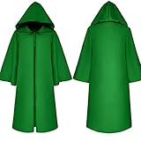 ZYUD Robe Deluxe Cosplay Kostüm Umhang mit Kapuze Schwarz Herren Kapuzen Robe Umhang Ritter Kostüm Umhang mit Kapuze Halloween Karneval Fasching Männer Erwachsene Cosplay Party Outfit