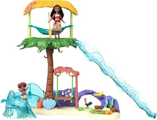 Mattel Disney Moana 2 Toys, Moana’s Island Adventure Playset with Moana & Simea Small Dolls, 2 Character Friends, 5 Play Areas & 8 Accessories - View 3