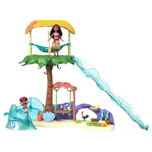 Mattel Disney Moana 2 Toys, Moana’s Island Adventure Playset with Moana & Simea Small Dolls, 2 Character Friends, 5 Play Areas & 8 Accessories