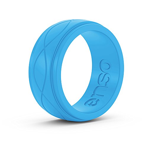 Enso Mens Infinity Silicone Ring, Azure Blue 8