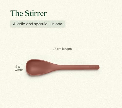 Image of Ember Cookware Silicone Spatula Set of 3 - Stir, Flip & Scraper | Platinum Grade Food Safe | Heat Resistant Up to 230C | Seamless Unibody Design | Terracotta