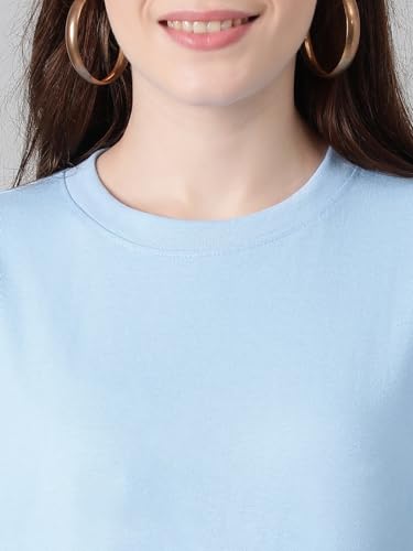 Image of KOTTY Women's Cotton Blend Solid Oversized T-Shirts