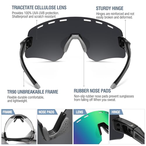 Image of DUCO Polarized Sports Sunglasses for Men Women Driving Cycling Mountain Bike Fishing Running Golf Sun Glasses DC0049