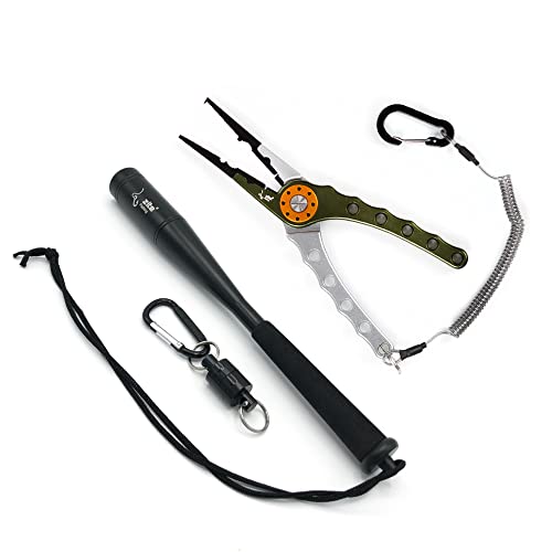 Zite Fishing Multi-Angelzange + Fischtöter als Angelwerkzeug-Set - Multitool Zange Angeln & Aluminium Totschläger für Fische