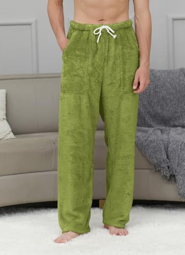 SANGTREE Men's Fleece Pajama Pants - Thick Plush Fuzzy Sleepwear2