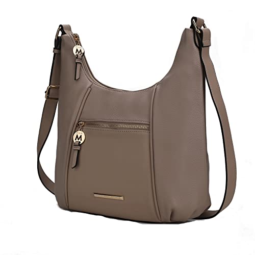 Image of MKF Collection Crossbody Bag for Women - PU Leather Hobo Handbag - Designer Side Messenger Purse, Shoulder Crossover