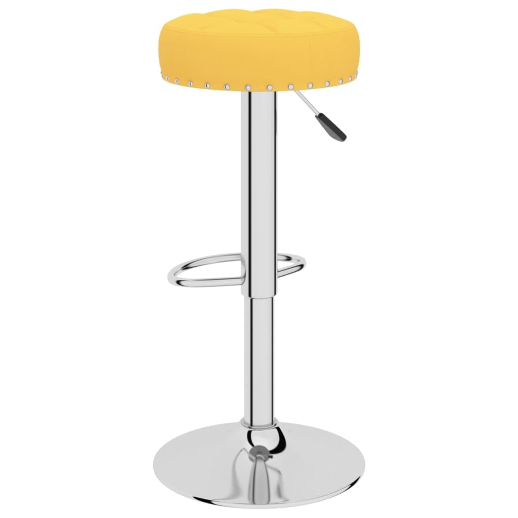 Lot de 2 tabourets de bar en tissu jaune moutarde avec repose-pieds et dossier, réglables en hauteur, pivotants, idéaux pour cuisine, salle à manger, comptoir, table de bar, assise rembourrée