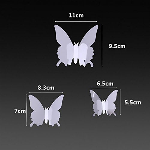 AKOAK 24 Pcs 3D Mirror Effect Butterfly Wall Sticker Art Decor Decals for Home Decoration or Party Decoration (Purple)