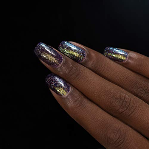 Image of ILNP Bundled Up - Green to Blue Holographic Duochrome Nail Polish, Chip Resistant, 7-Free, Non-Toxic, Vegan, Cruelty Free, 12ml