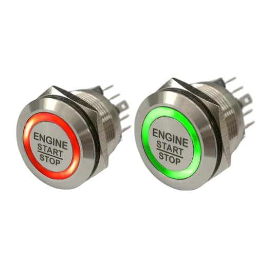 Botón de arranque de acero inoxidable 22mm con iluminación LED de precisión