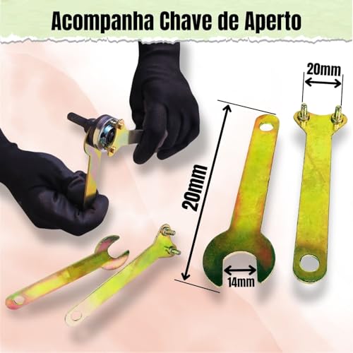 Haste Eixo Suporte Adaptador Universal Disco De Corte Com Chave de Aperto Desbaste Rebolo Lixa para