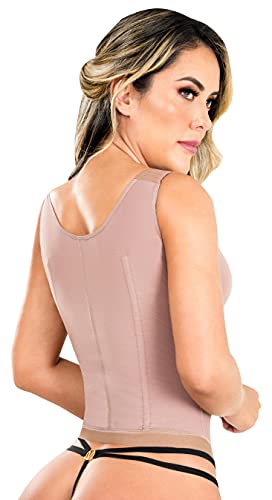 Fiorella Shapewear Powernet Post Surgery Partum Vest Bra Women Girdle Fajas Reductoras Colombianas Moldeadoras Cocoa 620C2