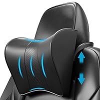 Aipwerer Kopfstütze Auto für Tesla Model 3/Y, Nackenstütze Auto 100% Memory Foam Bequemes Reisefeeling, Nackenkissen Höhenverstellbar Abnehmbare, Kopfstützkissen für Erwachsene Reise