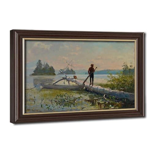 Impression sur toile The Trapper de Winslow Homer déco bureau 50x75 cm