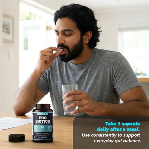 Boldfit Probiotics 30 Billion CFU with 16 Strains and Prebiotics for Gut Cleanse Detox Digestive Health Bloating Relief Constipation Probiotic Supplement for Men and Women Supports Immunity Booster - 120 Veg Capsules 1
