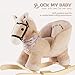 Rock My Baby Rocking Horse, Baby Animal Rocking Horse with Seat, Ride on Horse, Plush Rocking Horse with Realistic Sound, Wooden Rocking Horses Ages 1-3 (Caramel Color Horse), CPC Certified