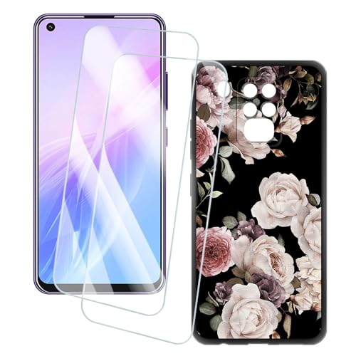 OAGELIM 2�Z�b�g �X�N���[���v���e�N�^�[ + �P�[�X Oukitel C18 Pro (6.55 �C���`) �Ƃ̌݊������� �A�[�e�B�X�e�B�b�N�J�X�^���v�����g�J�o�[�Ƌ����K���X�t�B���� �X�N���b�`�h�~ (��)