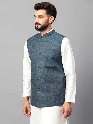 Image of LATEST CHIKAN Men's Traditional Cotton Nehru Jacket /Waistcoat