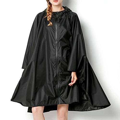 Chubasquero mujer impermeable largo, poncho de lluvia reutilizable y chaqueta ligera con capucha 5