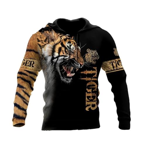 Pull imprimé 3D tigre blanc pour vos sorties décontractées - 2