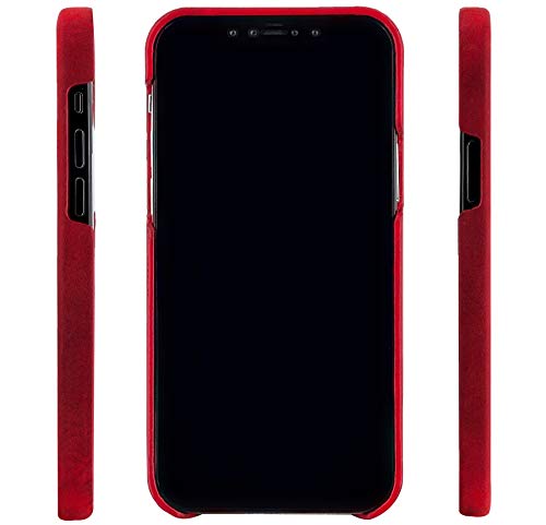 Housse iPhone 12 cuir rouge Suncase pour le quotidien