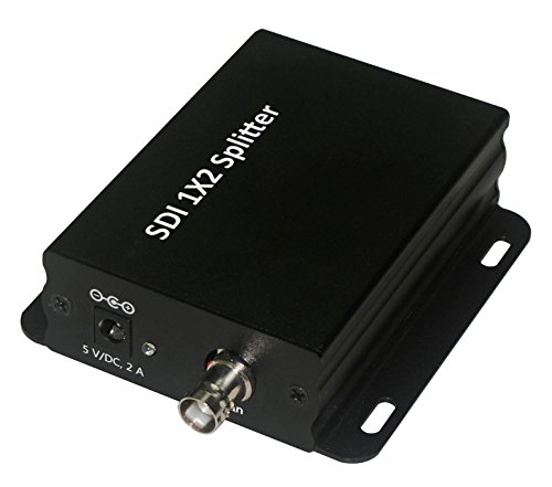 Xtrempro Sdi Splitter 1X2 Supports 3G-Sdi, Hd-Sdi, Sd-Sdi Signals, Up To 1080P & 394Ft / 120M, 1 Input 2 Outputs W/Ac Adapter - Black (66004) #TOP2