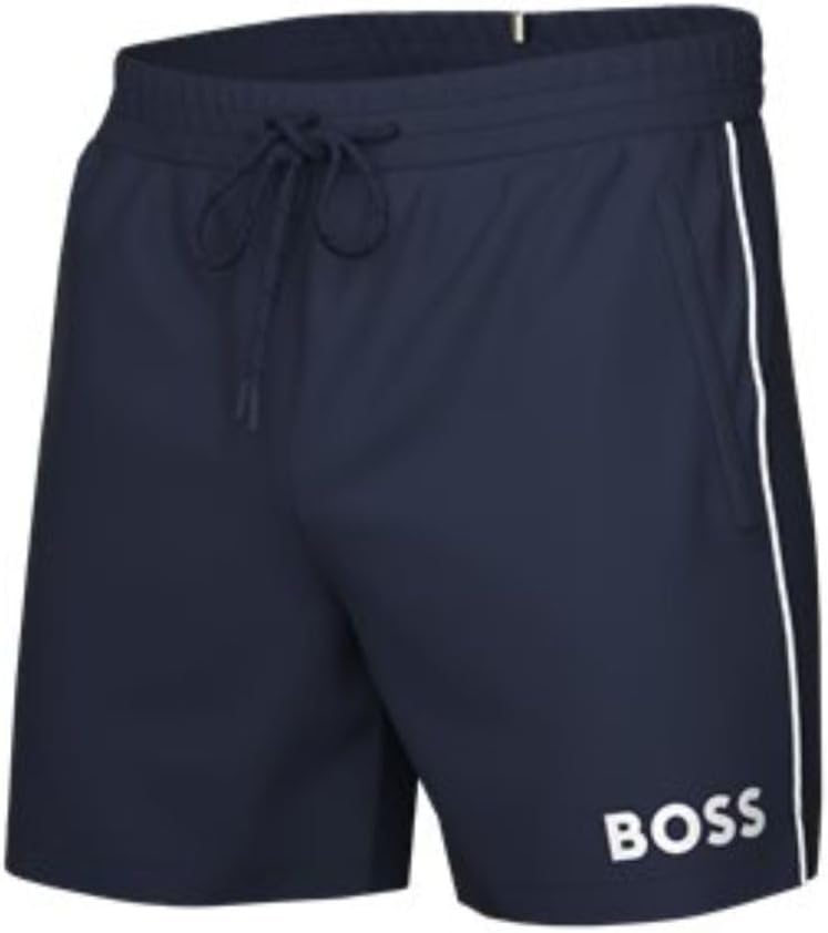 BOSSBOSS Men's Medium Length Solid Swim Trunk
