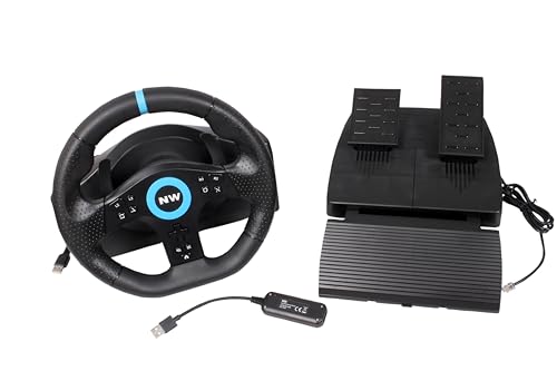 Image of New World V22-P5 Racing Wheel for PS5 (Compatible with PS5 Games ) ,Gaming Steering Wheel for PC ,PS4,Xbox one ,Xbox series ,Switch with Pedals Integrated Shifter and Vibration 270 Degree P5 adapter Included