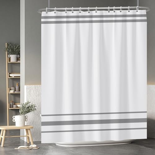 Baocicoo Boho Grey Striped Shower Curtain - Modern Style for Bathroom, Dormitory, Cubicle - Waterproof Fabric - 72x84 Inches by Baocicco - Used condition - US$16.36