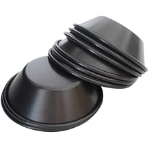 3 Inch Tart Pan, Carbon Steel Pastel De Nata Tins, Nonstick Egg Tart Molds, Mini Round Quiche and Pie Pan for Tartlet, Cupcake, Pudding, Muffin Baking - 8Pcs, Black