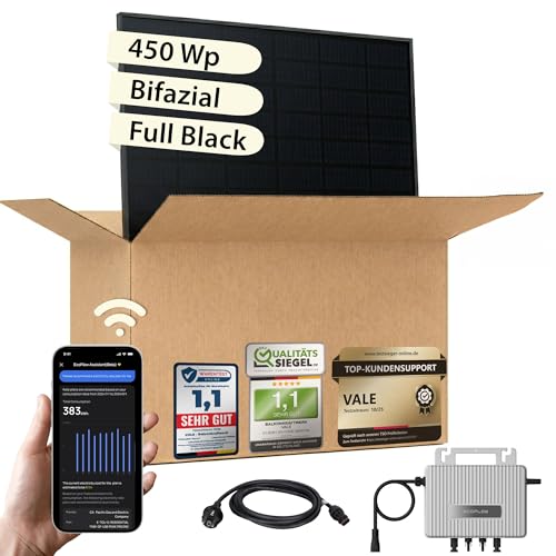 VALE Balkonkraftwerk Bifazial 450 Wp - EcoFlow Stream - 5m AC-Kabel