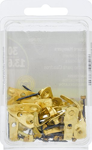 Image of Hillman Hanging-Hardware 42084 Classic Picture Hangers (30lb) 25 Pack, Gold, 25 Piece
