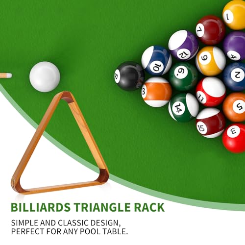 HMQQ Solid Wood Billiard 8-Ball Triangle / 9-Ball Diamond Pool Ball Racks for 2-1/4" Pool Balls, Pool Table Accessories (Yellow)